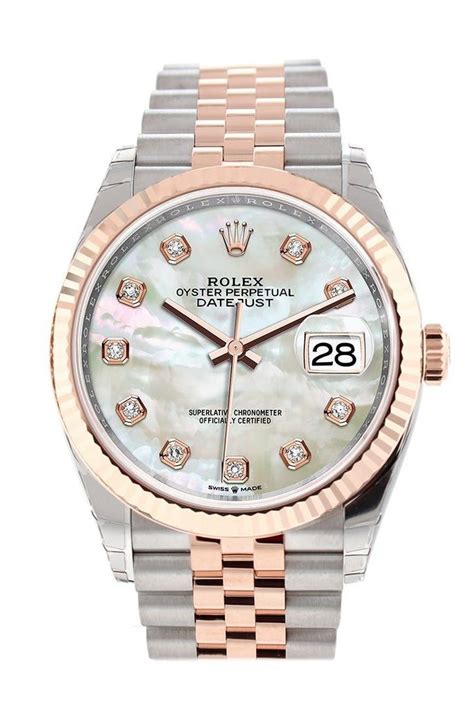 ladies rolex datejust pearl face|rolex datejust 36mm white dial.